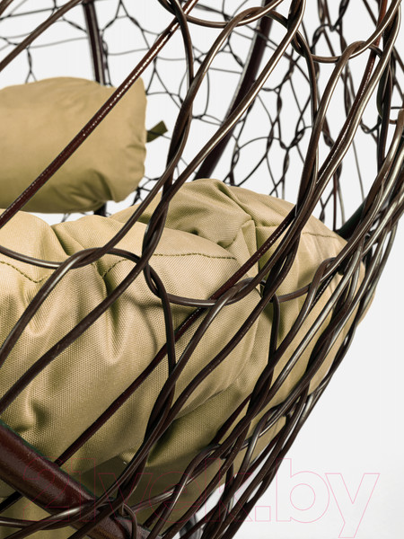 Изображение товара Диван подвесной M-Group Лежебока / 11180201 (с коричневым ротангом/бежевая подушка)