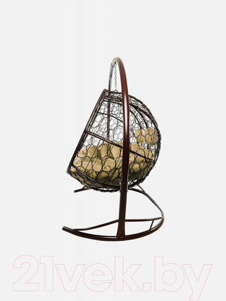 Изображение товара Диван подвесной M-Group Лежебока / 11180201 (с коричневым ротангом/бежевая подушка)