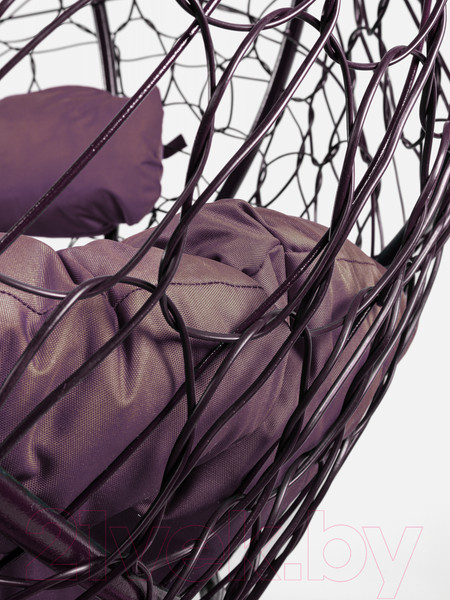 Изображение товара Диван подвесной M-Group Лежебока / 11180202 (с коричневым ротангом/бордовая подушка)