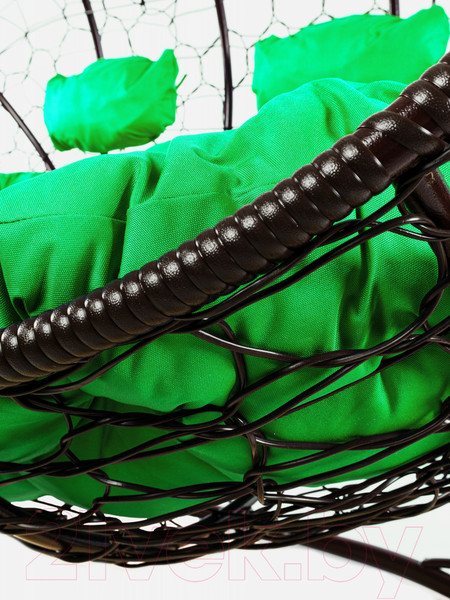 Изображение товара Диван подвесной M-Group Лежебока / 11180204 (с коричневым ротангом/зеленая подушка)