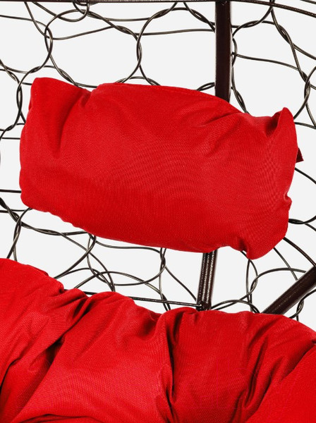 Изображение товара Диван подвесной M-Group Лежебока / 11180206 (с коричневым ротангом/красная подушка)