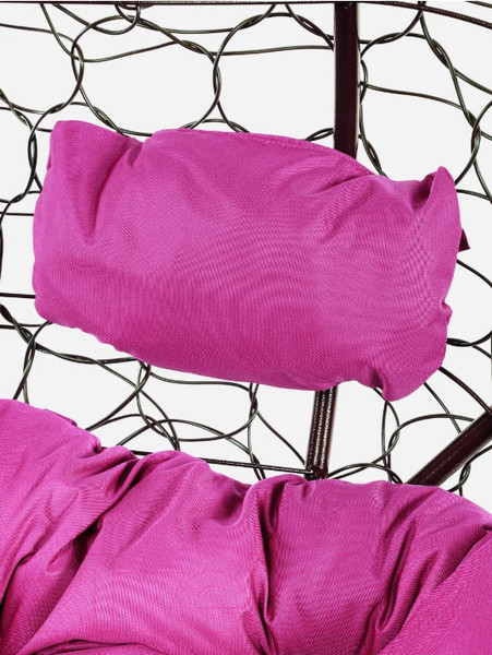 Изображение товара Диван подвесной M-Group Лежебока / 11180208 (с коричневым ротангом/розовая подушка)