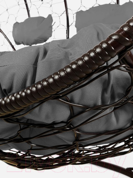 Изображение товара Диван подвесной M-Group Лежебока / 11180209 (с коричневым ротангом/серая подушка)