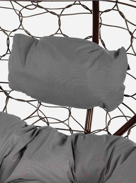 Изображение товара Диван подвесной M-Group Лежебока / 11180209 (с коричневым ротангом/серая подушка)