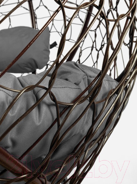 Изображение товара Диван подвесной M-Group Лежебока / 11180209 (с коричневым ротангом/серая подушка)