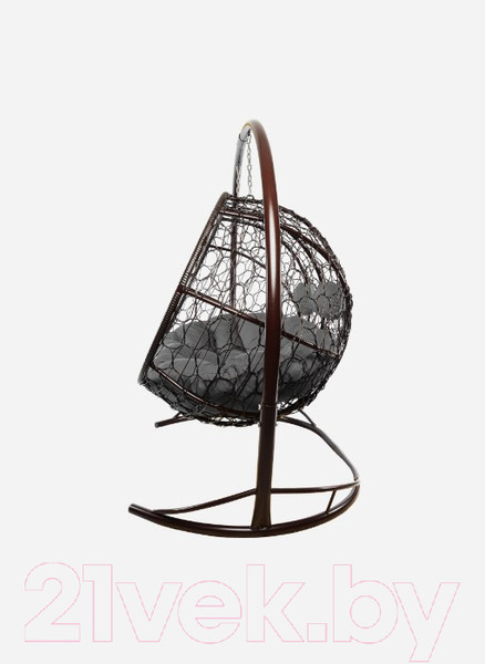 Изображение товара Диван подвесной M-Group Лежебока / 11180209 (с коричневым ротангом/серая подушка)