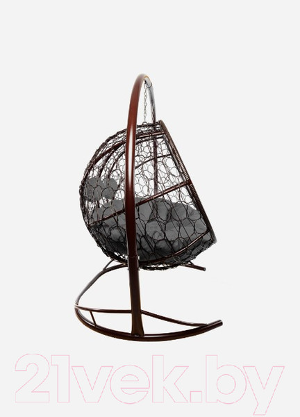 Изображение товара Диван подвесной M-Group Лежебока / 11180209 (с коричневым ротангом/серая подушка)