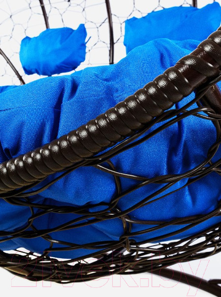 Изображение товара Диван подвесной M-Group Лежебока / 11180210 (с коричневым ротангом/синяя подушка)