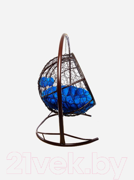 Изображение товара Диван подвесной M-Group Лежебока / 11180210 (с коричневым ротангом/синяя подушка)