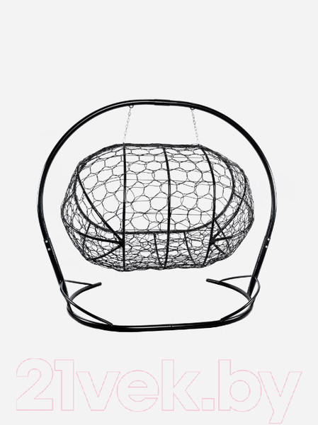 Изображение товара Диван подвесной M-Group Лежебока / 11180401 (с черным ротангом/бежевая подушка)
