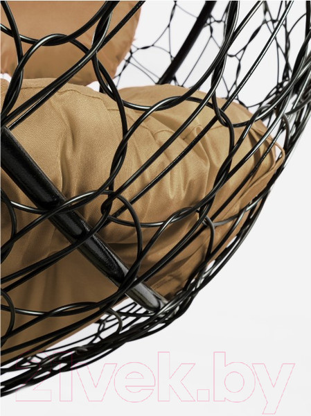 Изображение товара Диван подвесной M-Group Лежебока / 11180401 (с черным ротангом/бежевая подушка)