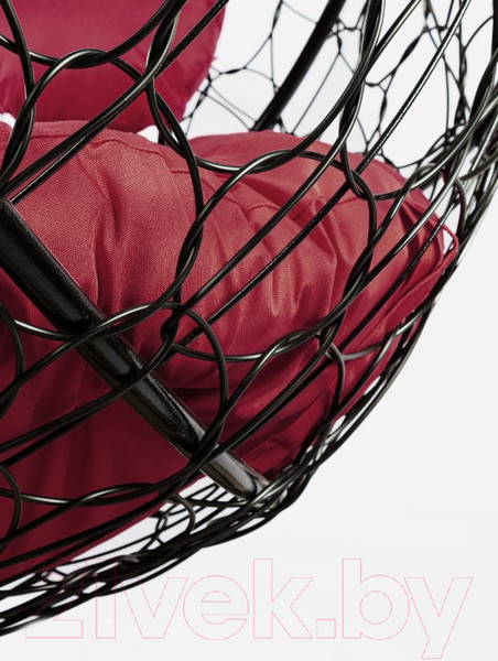Изображение товара Диван подвесной M-Group Лежебока / 11180402 (с черным ротангом/бордовая подушка)