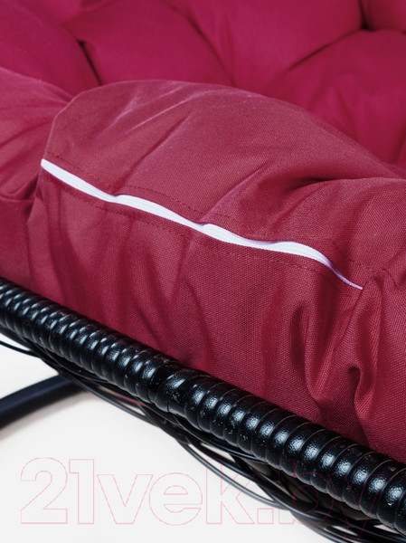 Изображение товара Диван подвесной M-Group Лежебока / 11180402 (с черным ротангом/бордовая подушка)