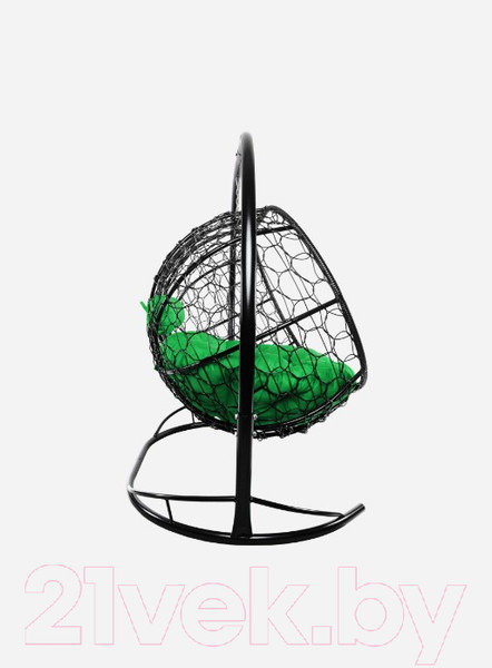 Изображение товара Диван подвесной M-Group Лежебока / 11180404 (с черным ротангом/зеленая подушка)