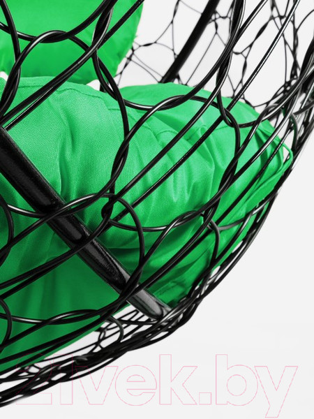 Изображение товара Диван подвесной M-Group Лежебока / 11180404 (с черным ротангом/зеленая подушка)