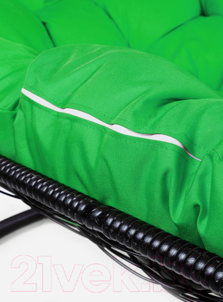 Изображение товара Диван подвесной M-Group Лежебока / 11180404 (с черным ротангом/зеленая подушка)