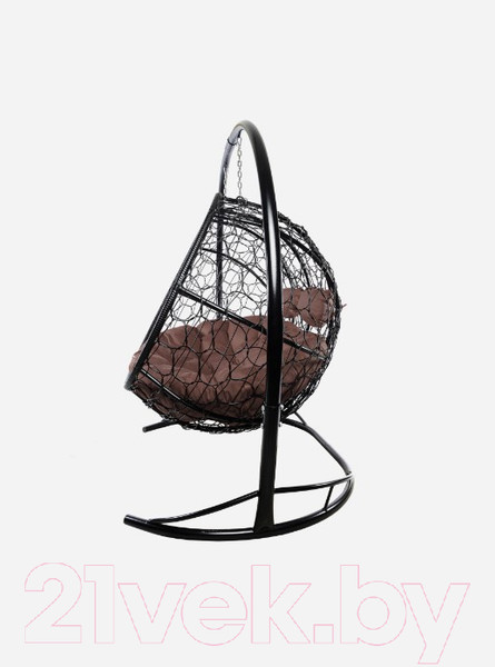 Изображение товара Диван подвесной M-Group Лежебока / 11180405 (с черным ротангом/коричневая подушка)