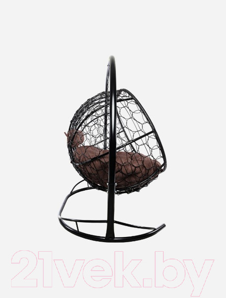 Изображение товара Диван подвесной M-Group Лежебока / 11180405 (с черным ротангом/коричневая подушка)