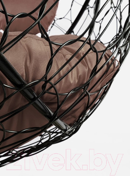 Изображение товара Диван подвесной M-Group Лежебока / 11180405 (с черным ротангом/коричневая подушка)