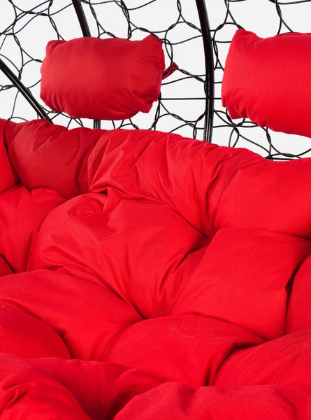 Изображение товара Диван подвесной M-Group Лежебока / 11180406 (с черным ротангом/красная подушка)