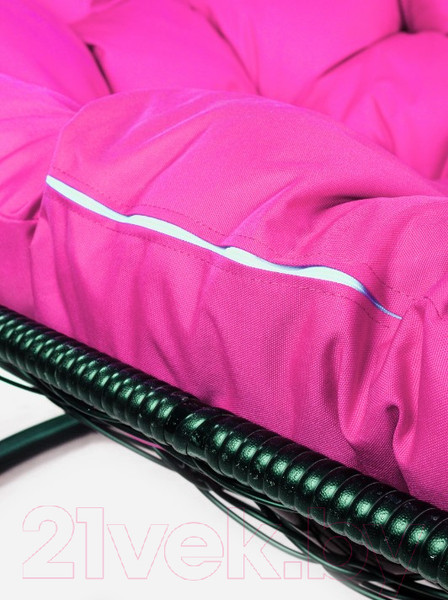 Изображение товара Диван подвесной M-Group Лежебока / 11180408 (с черным ротангом/розовая подушка)