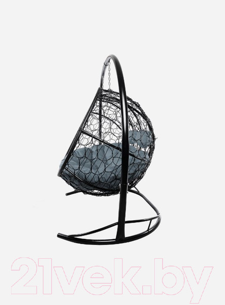 Изображение товара Диван подвесной M-Group Лежебока / 11180409 (с черным ротангом/серая подушка)