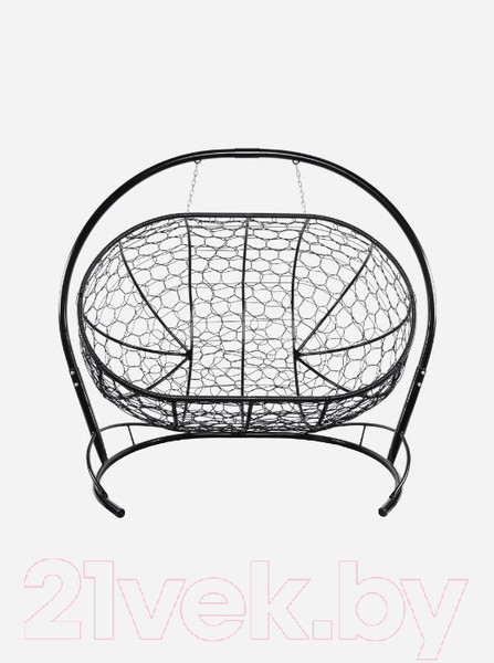 Изображение товара Диван подвесной M-Group Лежебока / 11180409 (с черным ротангом/серая подушка)