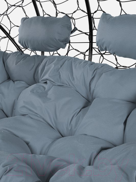 Изображение товара Диван подвесной M-Group Лежебока / 11180409 (с черным ротангом/серая подушка)