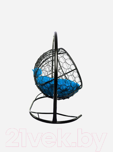 Изображение товара Диван подвесной M-Group Лежебока / 11180410 (с черным ротангом/синяя подушка)