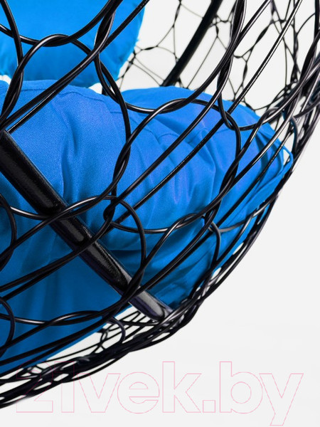 Изображение товара Диван подвесной M-Group Лежебока / 11180410 (с черным ротангом/синяя подушка)