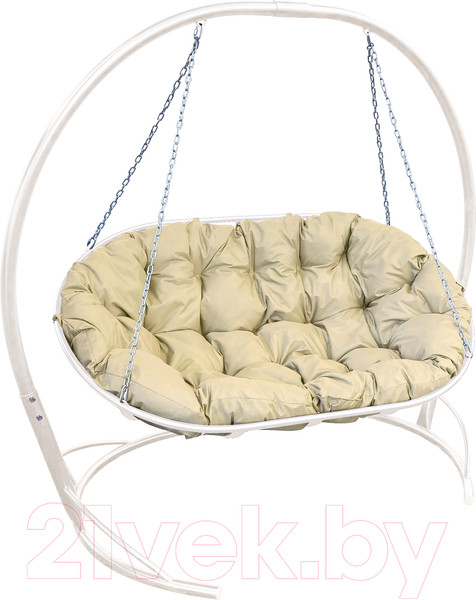 Изображение товара Диван подвесной M-Group Мамасан / 12120101 (белый/бежевая подушка)