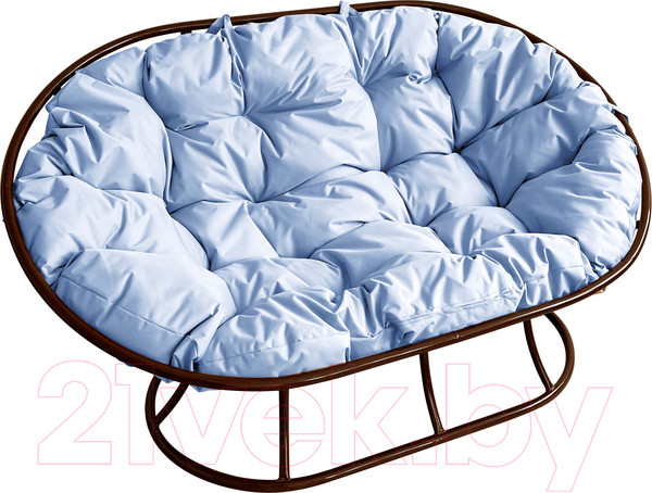 Изображение товара Диван садовый M-Group Мамасан / 12100209 (коричневый/серая подушка)