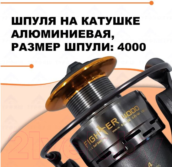 Изображение товара Катушка безынерционная Ryobi Fighter 4000