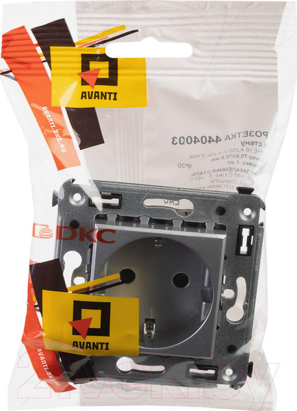 Изображение товара Розетка DKC Avanti 4404003 (закаленная сталь)