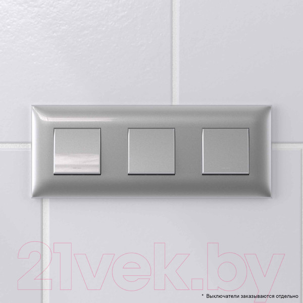 Изображение товара Рамка для выключателей и розеток DKC Avanti 4404906 (закаленная сталь)