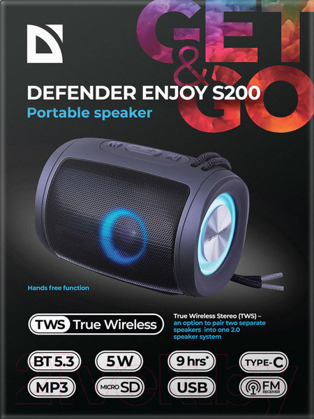 Изображение товара Портативная колонка Defender Enjoy S200 / 65200