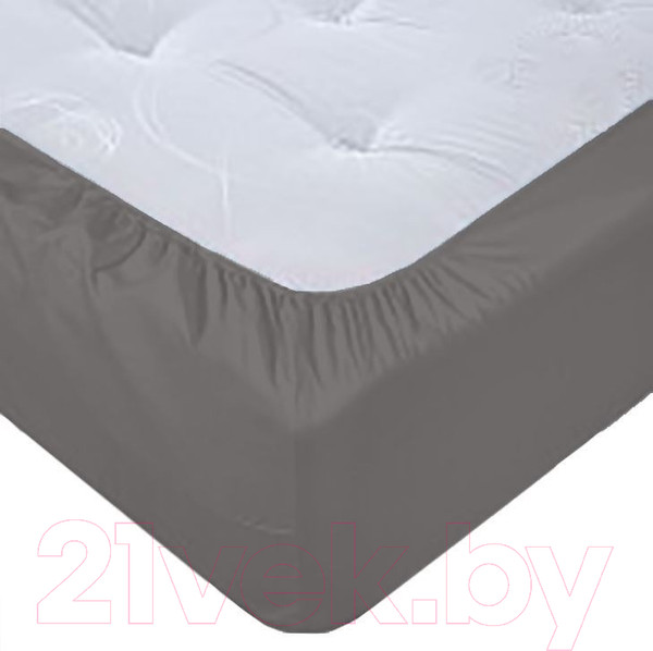 Изображение товара Простыня Luxsonia Поплин на резинке 160x200 / Мр0040-26 (графит)