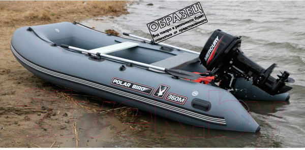 Изображение товара Надувная лодка Polar Bird Merlin PB- 360M ПБ58 НДНД (черный/белый)