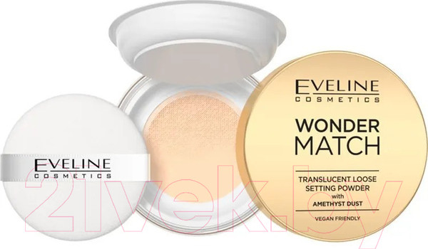 Изображение товара Пудра рассыпчатая Eveline Cosmetics Wonder Match С аметистовой пылью (6г)