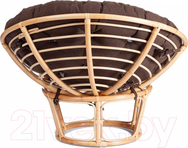 Изображение товара Кресло садовое Tetchair Papasan Eco P115-1/SP STD c подушкой ремешками (натуральный/ткань коричневый)