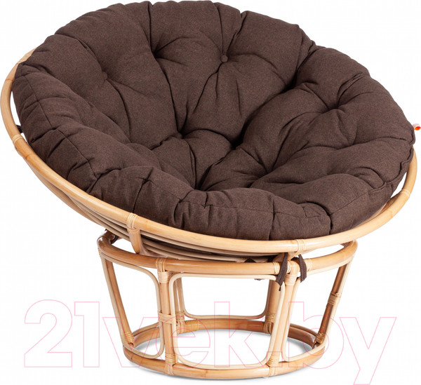 Изображение товара Кресло садовое Tetchair Papasan Eco P115-1/SP STD c подушкой ремешками (натуральный/ткань коричневый)