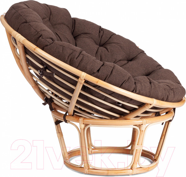 Изображение товара Кресло садовое Tetchair Papasan Eco P115-1/SP STD c подушкой ремешками (натуральный/ткань коричневый)