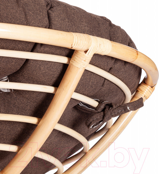 Изображение товара Кресло садовое Tetchair Papasan Eco P115-1/SP STD c подушкой ремешками (натуральный/ткань коричневый)