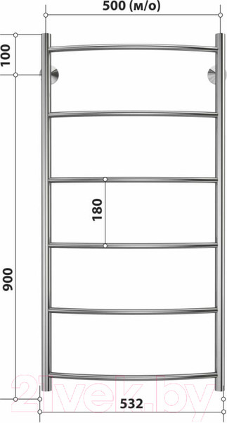 Изображение товара Полотенцесушитель водяной Stelmix ВПС П6 500x1000