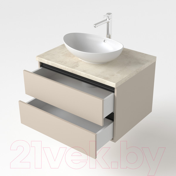 Изображение товара Тумба под умывальник Дабер 002 / Т2.8.0.17Ч (бежевый/черный)