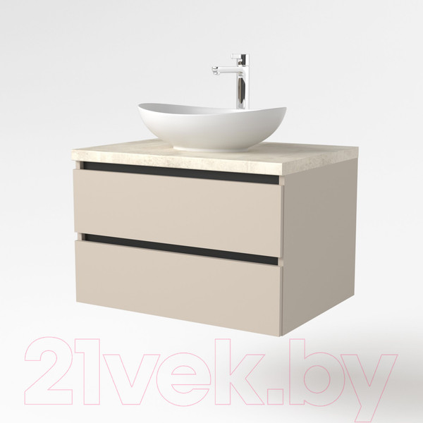 Изображение товара Тумба под умывальник Дабер 002 / Т2.8.0.17Ч (бежевый/черный)