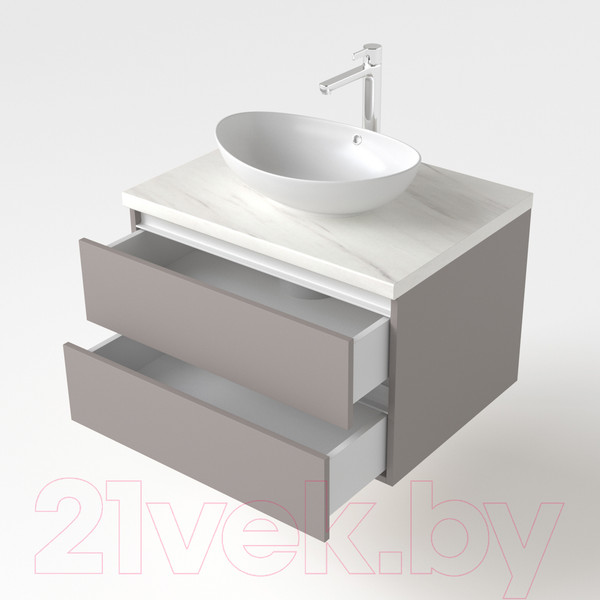 Изображение товара Тумба под умывальник Дабер 002 / Т2.8.0.4Б (серый/белый)