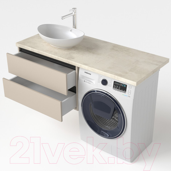 Изображение товара Тумба под умывальник Дабер 003 / Т3.8.0.17Ч (бежевый/черный)