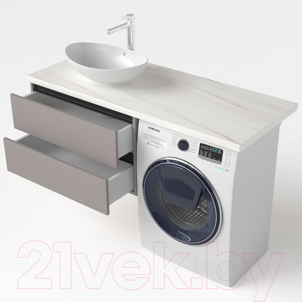 Изображение товара Тумба под умывальник Дабер 003 / Т3.8.0.4Ч (серый/черный)