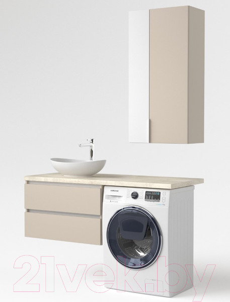 Изображение товара Шкаф для ванной Дабер 022 / Ш22.0.0.17Б (бежевый/белый)